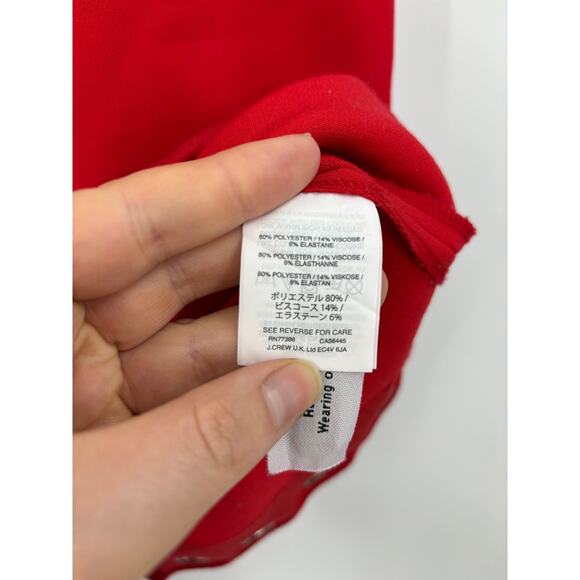 J. Crew Top Womens 12 Scalloped Grommet Hem Tank Red Sleeveless Zip Back - Picture 6 of 6